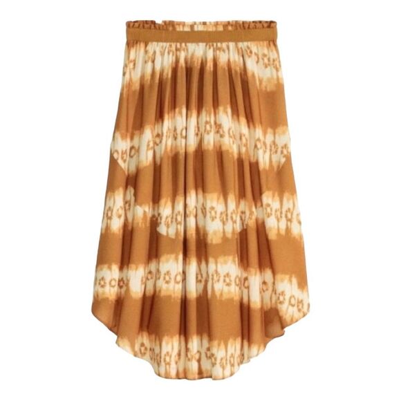 NWT Womens H&M Dye Dipped Goldenrod Boho Flowy MIdi Skirt - Sz 10 - Picture 2 of 3